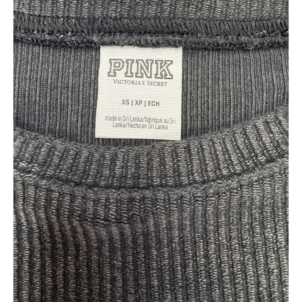 Pink OSU Ohio State Buckeyes Ribbed Campus Crewneck XS Long Sleeve Pullover - Picture 3 of 8